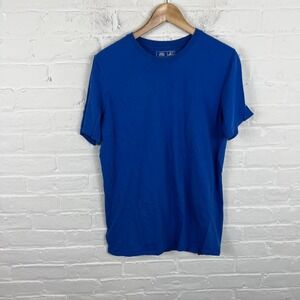 New Balance Men's Crew Neck Solid T-Shirt Short Sleeve Blue Size Large